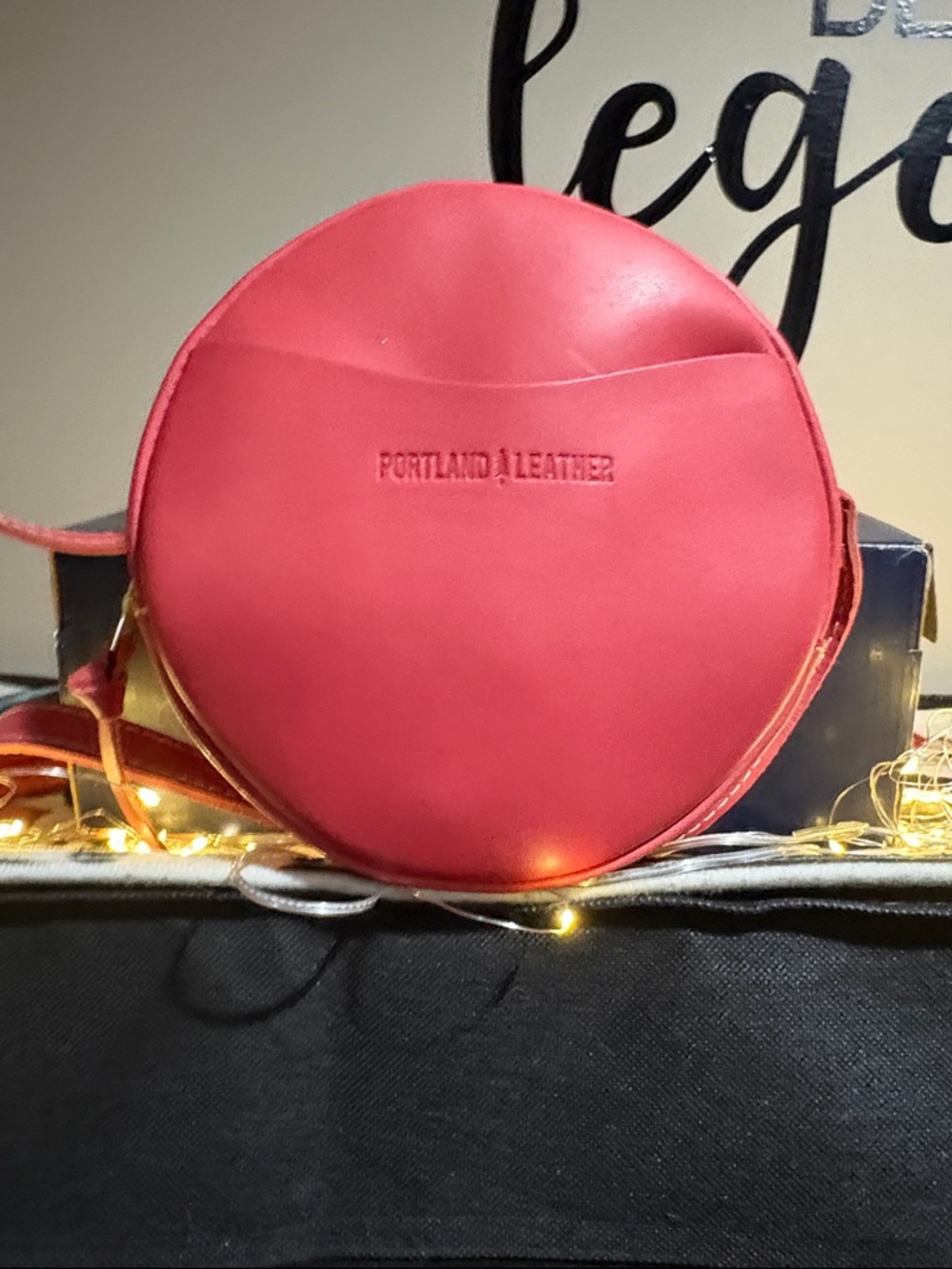 PORTLAND LEATHER  round crossbody with matching coin purse flawless below 👇